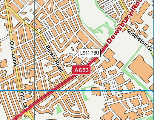 LS11 7BU map - OS VectorMap District (Ordnance Survey)