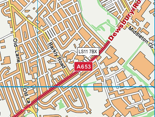 LS11 7BX map - OS VectorMap District (Ordnance Survey)