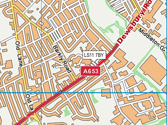 LS11 7BY map - OS VectorMap District (Ordnance Survey)