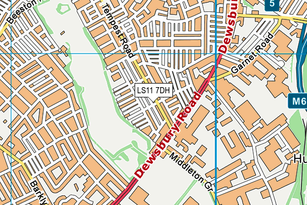 LS11 7DH map - OS VectorMap District (Ordnance Survey)