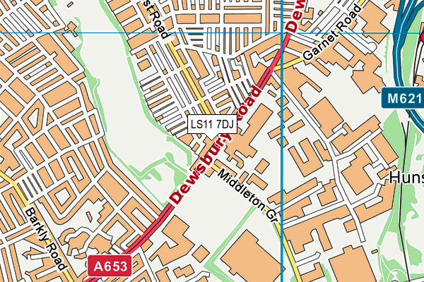 LS11 7DJ map - OS VectorMap District (Ordnance Survey)