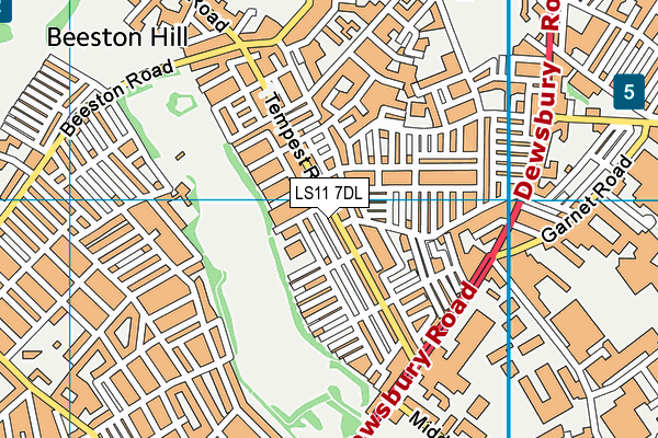 LS11 7DL map - OS VectorMap District (Ordnance Survey)