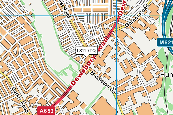 LS11 7DQ map - OS VectorMap District (Ordnance Survey)