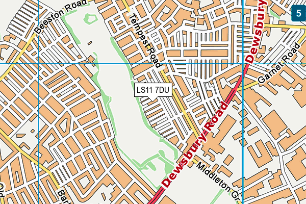 LS11 7DU map - OS VectorMap District (Ordnance Survey)