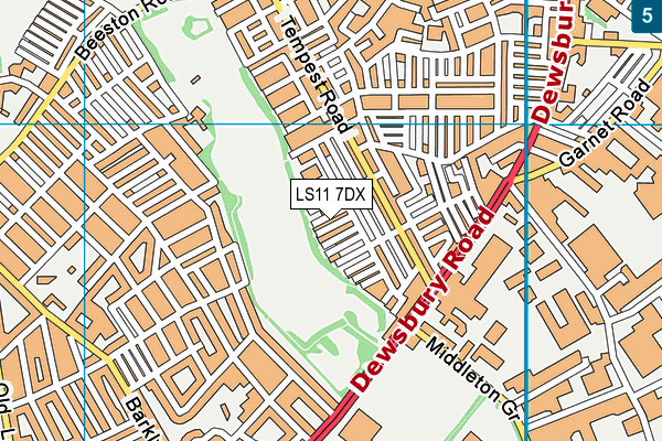 LS11 7DX map - OS VectorMap District (Ordnance Survey)