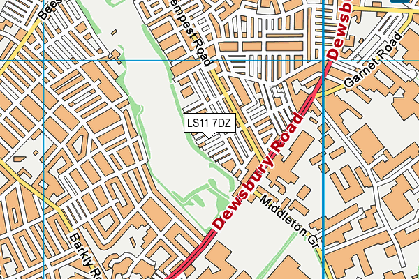 Cross Flatts Park map (LS11 7DZ) - OS VectorMap District (Ordnance Survey)