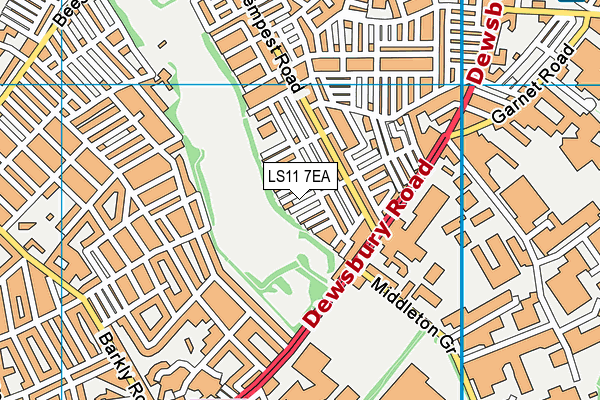 LS11 7EA map - OS VectorMap District (Ordnance Survey)