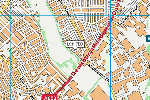 LS11 7ED map - OS VectorMap District (Ordnance Survey)