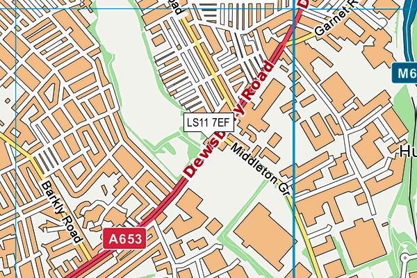 LS11 7EF map - OS VectorMap District (Ordnance Survey)