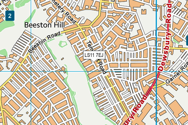 LS11 7EJ map - OS VectorMap District (Ordnance Survey)