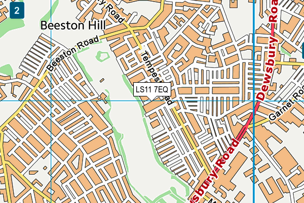 LS11 7EQ map - OS VectorMap District (Ordnance Survey)