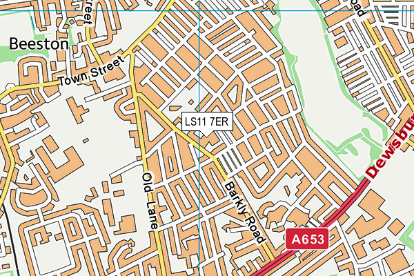 LS11 7ER map - OS VectorMap District (Ordnance Survey)