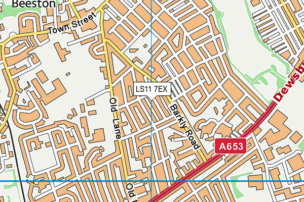 LS11 7EX map - OS VectorMap District (Ordnance Survey)