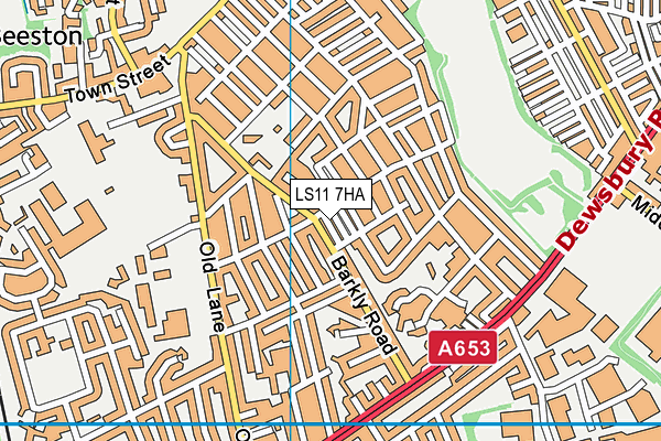 LS11 7HA map - OS VectorMap District (Ordnance Survey)