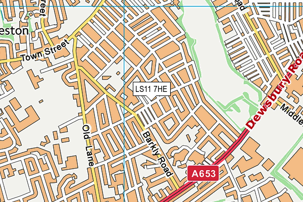 LS11 7HE map - OS VectorMap District (Ordnance Survey)