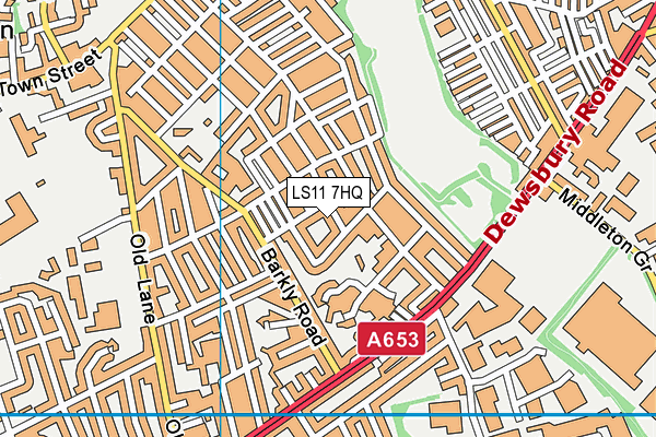 LS11 7HQ map - OS VectorMap District (Ordnance Survey)