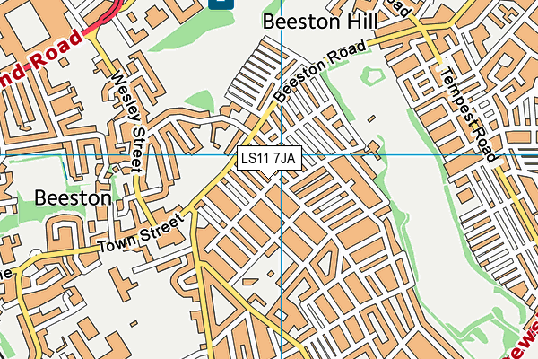 LS11 7JA map - OS VectorMap District (Ordnance Survey)