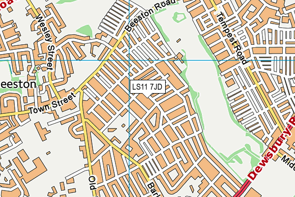 LS11 7JD map - OS VectorMap District (Ordnance Survey)