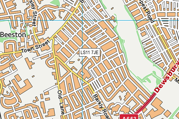 LS11 7JE map - OS VectorMap District (Ordnance Survey)