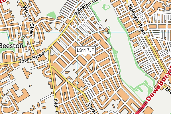 LS11 7JF map - OS VectorMap District (Ordnance Survey)