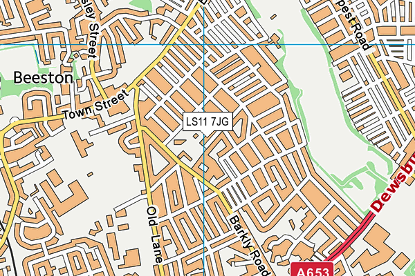 LS11 7JG map - OS VectorMap District (Ordnance Survey)