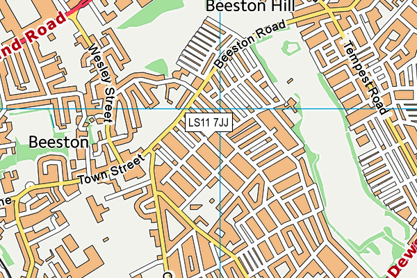 LS11 7JJ map - OS VectorMap District (Ordnance Survey)