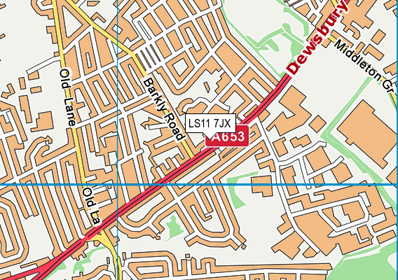 LS11 7JX map - OS VectorMap District (Ordnance Survey)