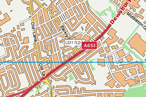 LS11 7LD map - OS VectorMap District (Ordnance Survey)