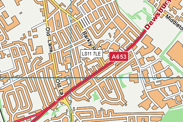 LS11 7LE map - OS VectorMap District (Ordnance Survey)