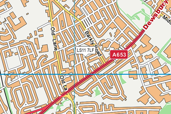 LS11 7LF map - OS VectorMap District (Ordnance Survey)