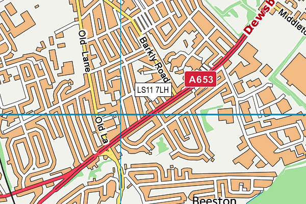 LS11 7LH map - OS VectorMap District (Ordnance Survey)