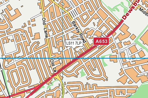 LS11 7LP map - OS VectorMap District (Ordnance Survey)