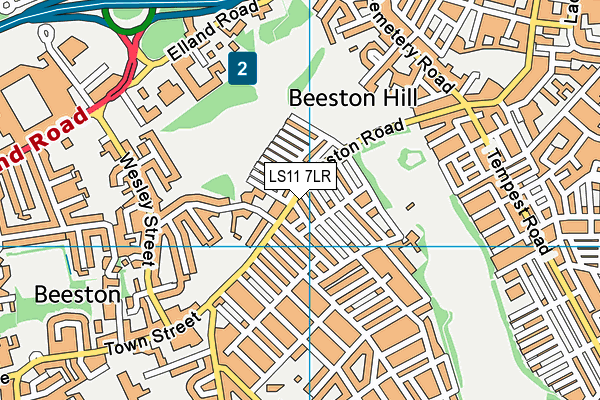 LS11 7LR map - OS VectorMap District (Ordnance Survey)