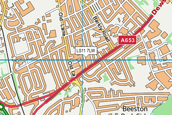 LS11 7LW map - OS VectorMap District (Ordnance Survey)