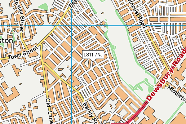 LS11 7NJ map - OS VectorMap District (Ordnance Survey)