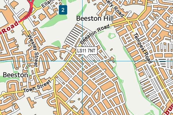 LS11 7NT map - OS VectorMap District (Ordnance Survey)