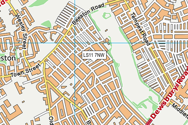 LS11 7NW map - OS VectorMap District (Ordnance Survey)