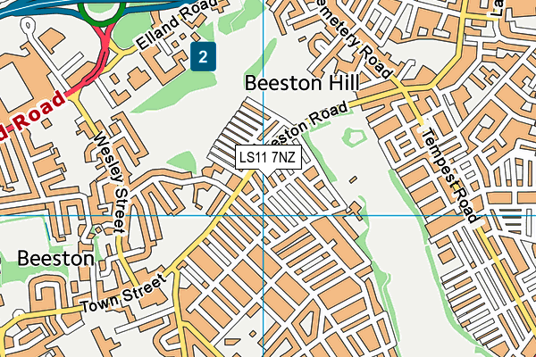 LS11 7NZ map - OS VectorMap District (Ordnance Survey)