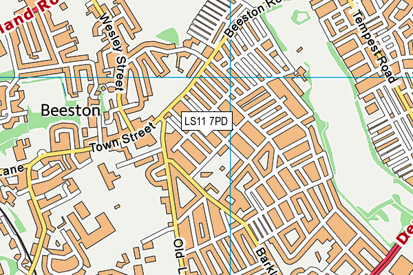 LS11 7PD map - OS VectorMap District (Ordnance Survey)