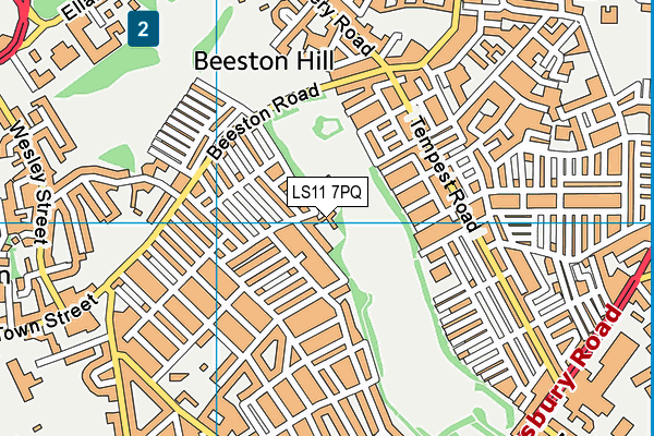 LS11 7PQ map - OS VectorMap District (Ordnance Survey)