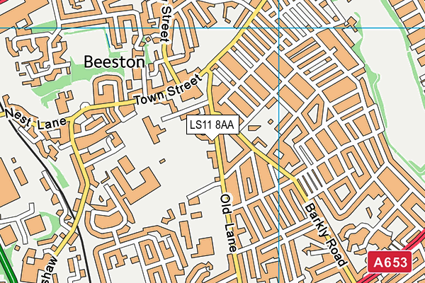 LS11 8AA map - OS VectorMap District (Ordnance Survey)