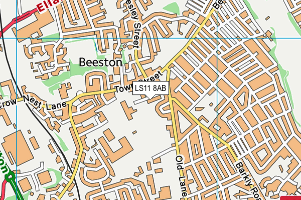 LS11 8AB map - OS VectorMap District (Ordnance Survey)