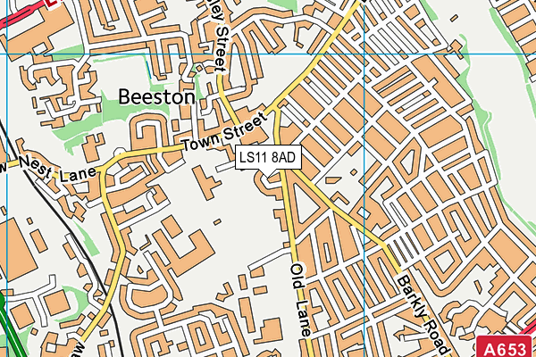 LS11 8AD map - OS VectorMap District (Ordnance Survey)