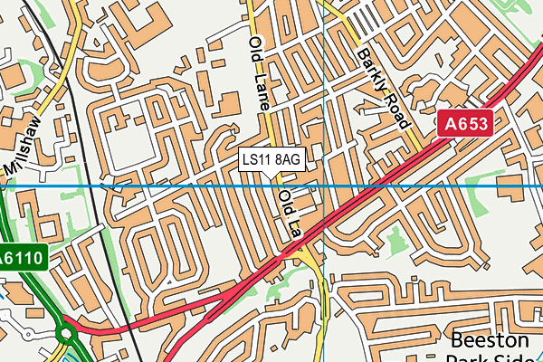 LS11 8AG map - OS VectorMap District (Ordnance Survey)