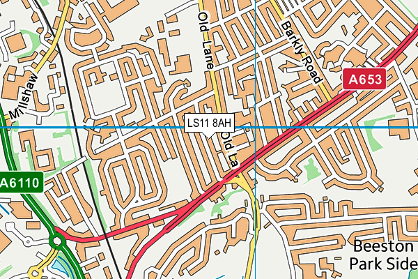 LS11 8AH map - OS VectorMap District (Ordnance Survey)
