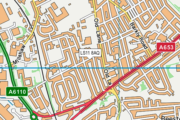 LS11 8AQ map - OS VectorMap District (Ordnance Survey)