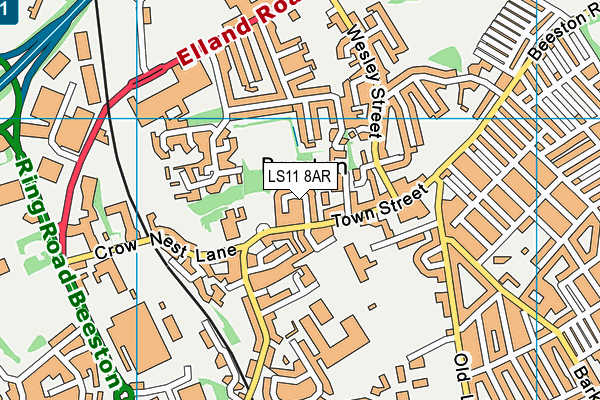 LS11 8AR map - OS VectorMap District (Ordnance Survey)