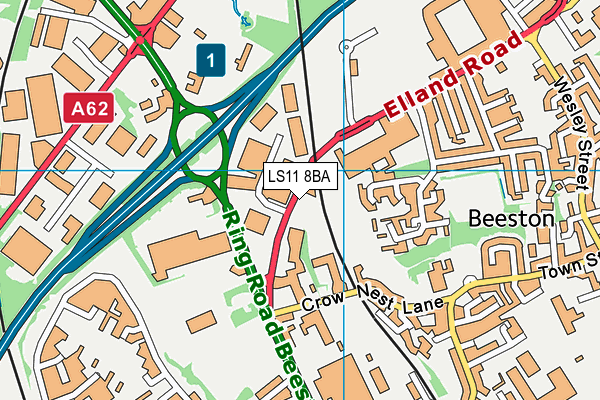 LS11 8BA map - OS VectorMap District (Ordnance Survey)