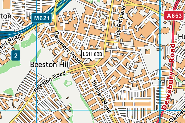 LS11 8BB map - OS VectorMap District (Ordnance Survey)