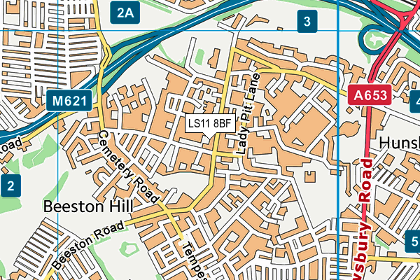 LS11 8BF map - OS VectorMap District (Ordnance Survey)